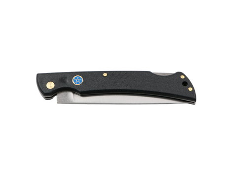 Messerfieber Slipstream – geschlossen, Griffdetail mit Mosaik-Pin (blau)