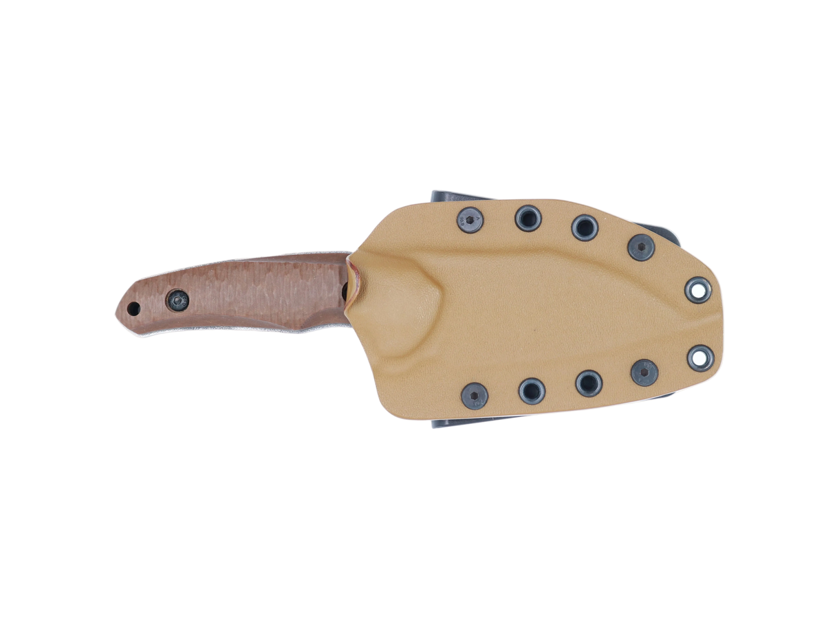 HawkKnife T09 N690 Desert mit passender Kydex-Scheide