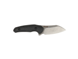 HawkKnife T09 N690 Schwarz mit geriffeltem schwarzem Kompaktlaminat-Griff