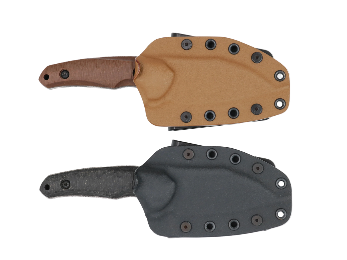 HawkKnife T09 N690 Varianten mit Desert und schwarzer Kydex-Scheide