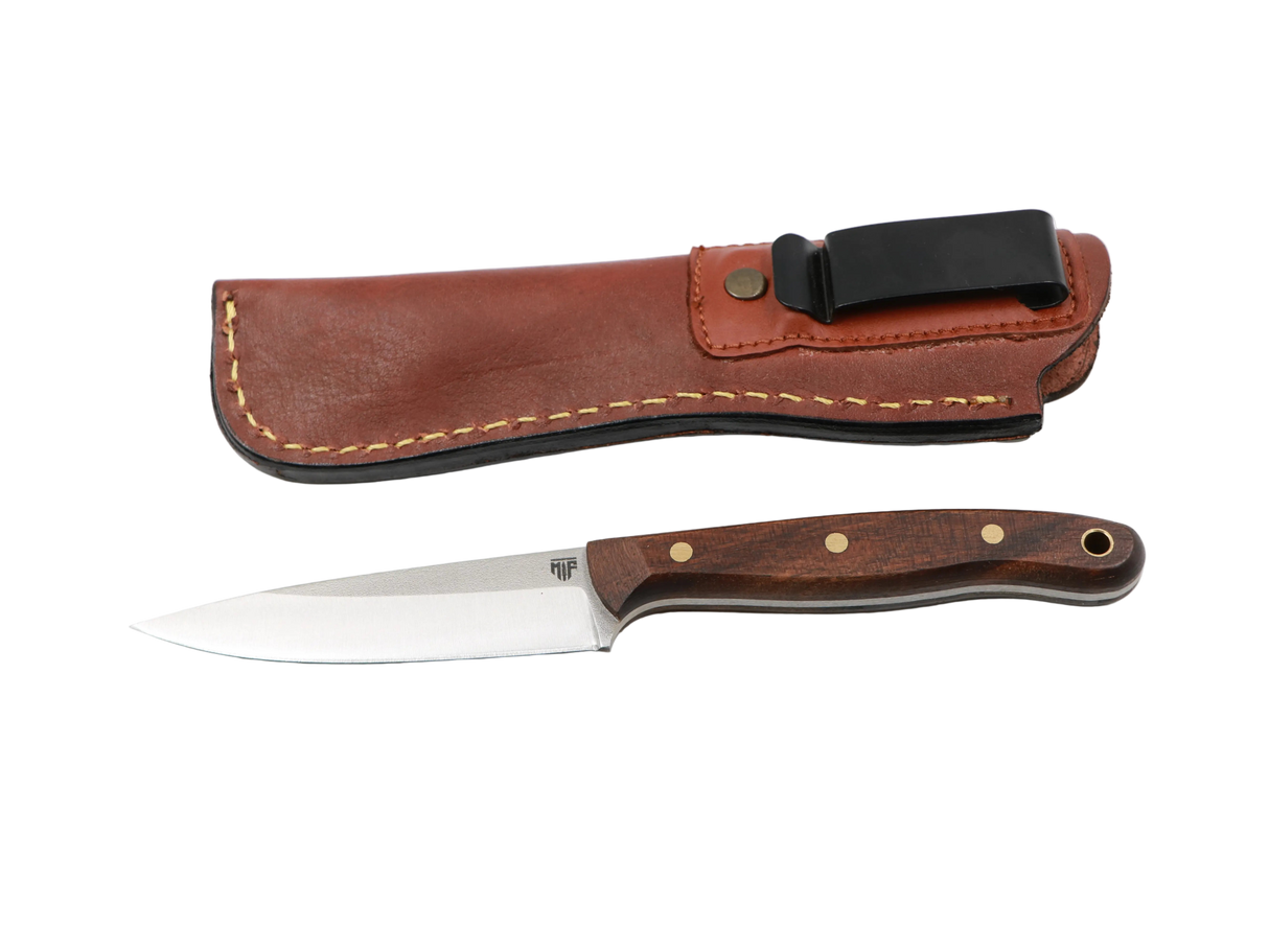 MF Waldspitze Full-Tang Messer Walnussholz mit Lederscheide