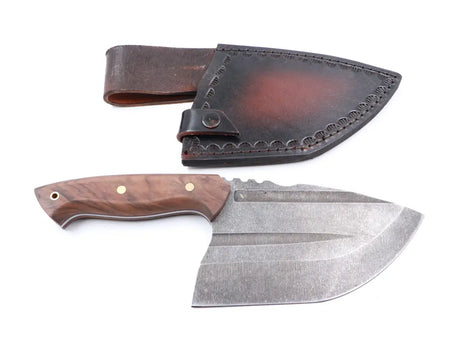 MF Megalodon Messer mit Lederholster – Komplettset Walnuss