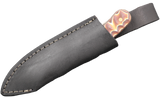 Messerfieber Ask Brown Pattern in schwarzer Lederscheide