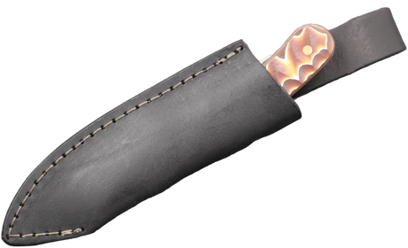 Messerfieber Ask Brown Pattern in schwarzer Lederscheide