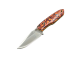 Messerfieber Eldur Micarta 2 mit D2-Klinge, rot-orange-schwarz gemustertem Griff und gelbem G10-Liner