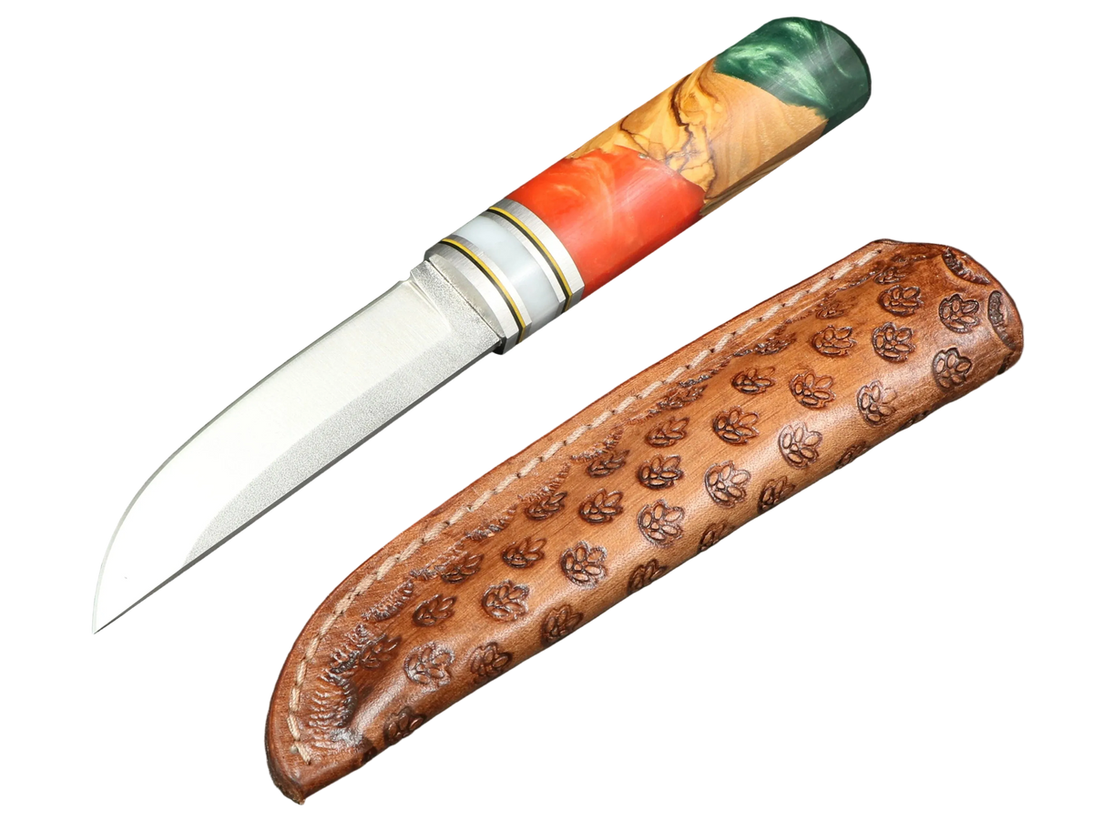 Messerfieber Kajo – Griff 20, Messer mit Lederscheide