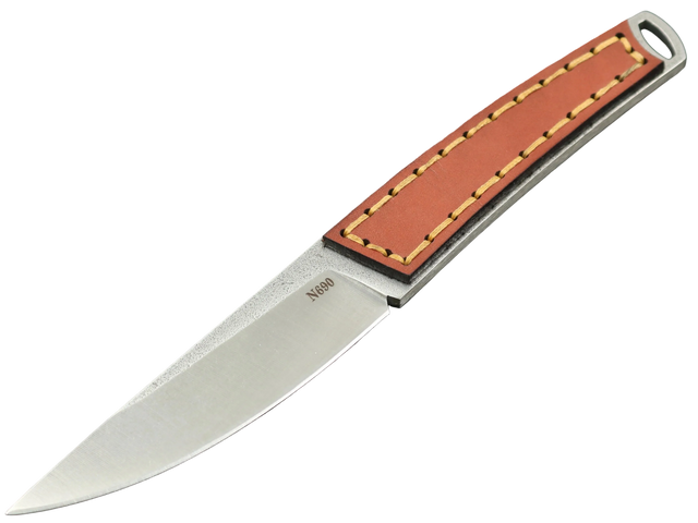 Messerfieber Kvist mit 95-mm-Klinge aus N690-Stahl und braunem Ledergriff