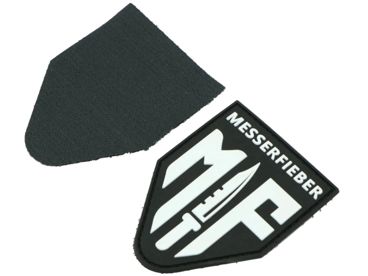 Messerfieber Logo-Patch mit Vorderseite und Klett-Rückseite
