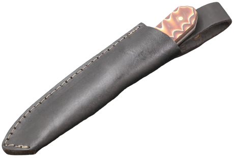 Messerfieber Lund Brown Pattern in schwarzer Lederscheide