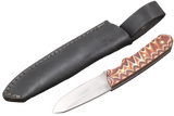 Messerfieber Lund Brown Pattern mit schwarzer Lederscheide