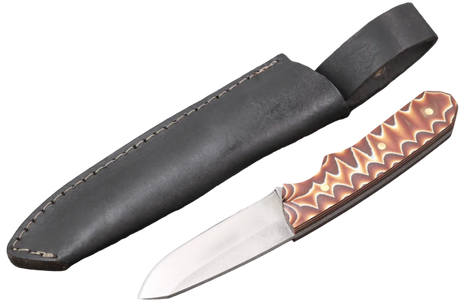 Messerfieber Lund Brown Pattern mit schwarzer Lederscheide