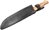Messerfieber Skogr Olivenholz in schwarzer Lederscheide