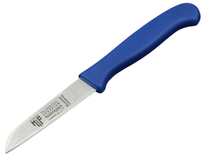 Messerfieber Solinger Zöppken mit blauem Kunststoffgriff und Handabzug