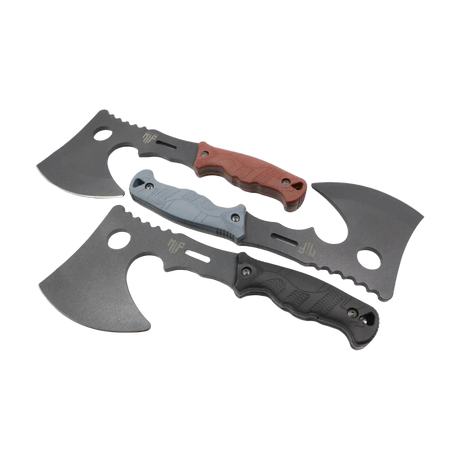 MF Beil – hochwertiges Outdoor- und Survival-Beil mit austauschbaren Griffen in Braun, Grau und Schwarz, ideal für Camping und Bushcraft