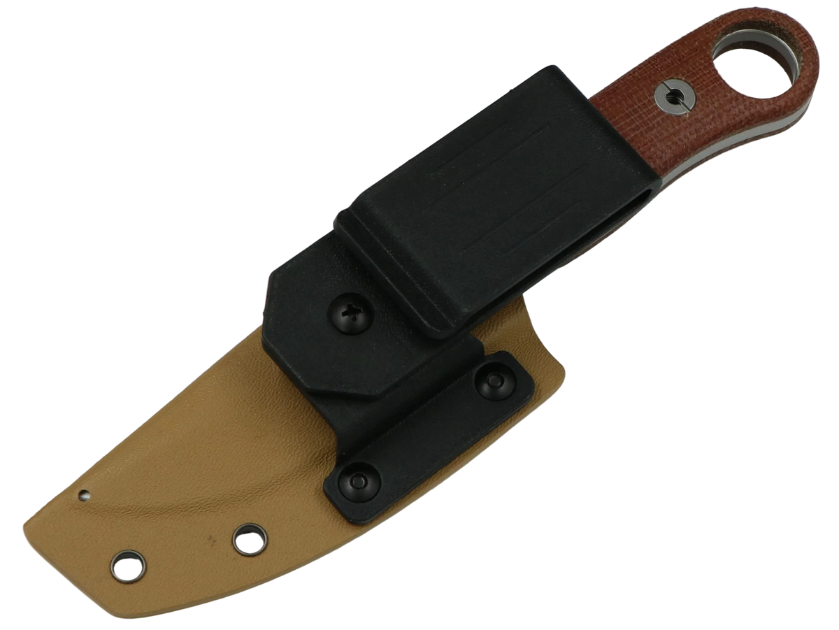 SCHATTENGRAD Kamm Dawn Braun mit Micarta-Griff und Kydexscheide