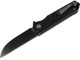 SCHATTENGRAD Montis Black – geöffnetes Messer mit Clip