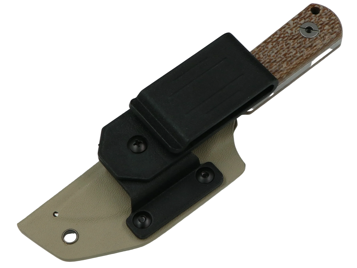 SCHATTENGRAD Nival Glacier Grau mit Micarta-Griff mit Kydexscheide und schwarzem Gürtelclip