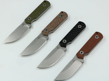 SCHATTENGRAD Nival Glacier mit G10-Griffen in Olivgrün und Schwarz sowie Micarta-Griffen in Braun und Khaki