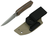 SCHATTENGRAD Talus Peak Grau mit Micarta-Griff und Kydexscheide mit schwarzem Gürtelclip