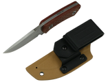 SCHATTENGRAD Talus Peak Braun mit Micarta-Griff und Kydexscheide mit schwarzem Gürtelclip