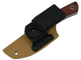 SCHATTENGRAD Talus Peak Braun mit Micarta-Griff und Kydexscheide mit schwarzem Gürtelclip