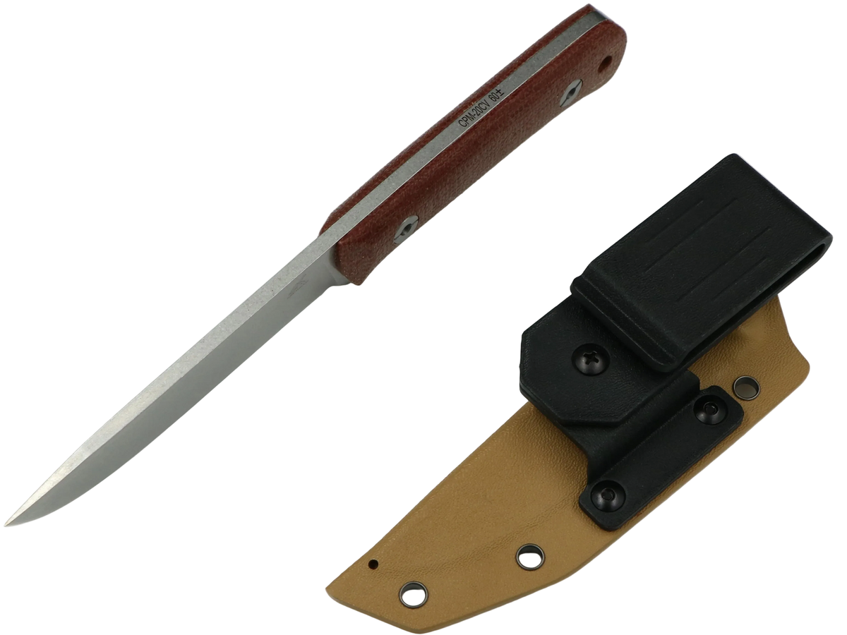 SCHATTENGRAD Talus Stone Braun mit Micarta-Griff und Kydexscheide