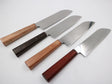 Wood Craft Santoku Messer mit Holzgriff – Seitenansicht vor weißem Hintergrund